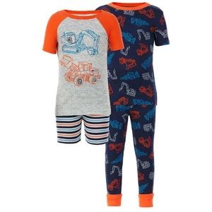 Kirkland Signature Kids Boys 4-piece Cotton Pajama Set - Construction ( size 6 )